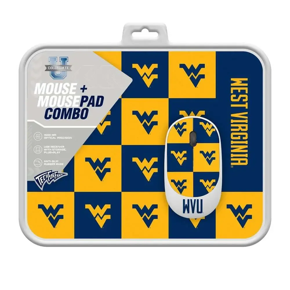 NCAA West‎ Virginia Mountaineers Wireless Mouse and Mousepad Combo Set